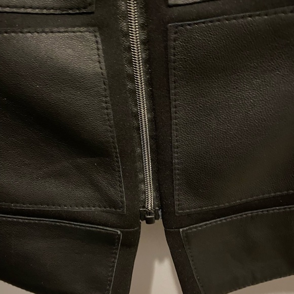 etcetera new black leather jacket, Sz 4 with poly, spandex fabric inserts. Zip - Picture 9 of 10